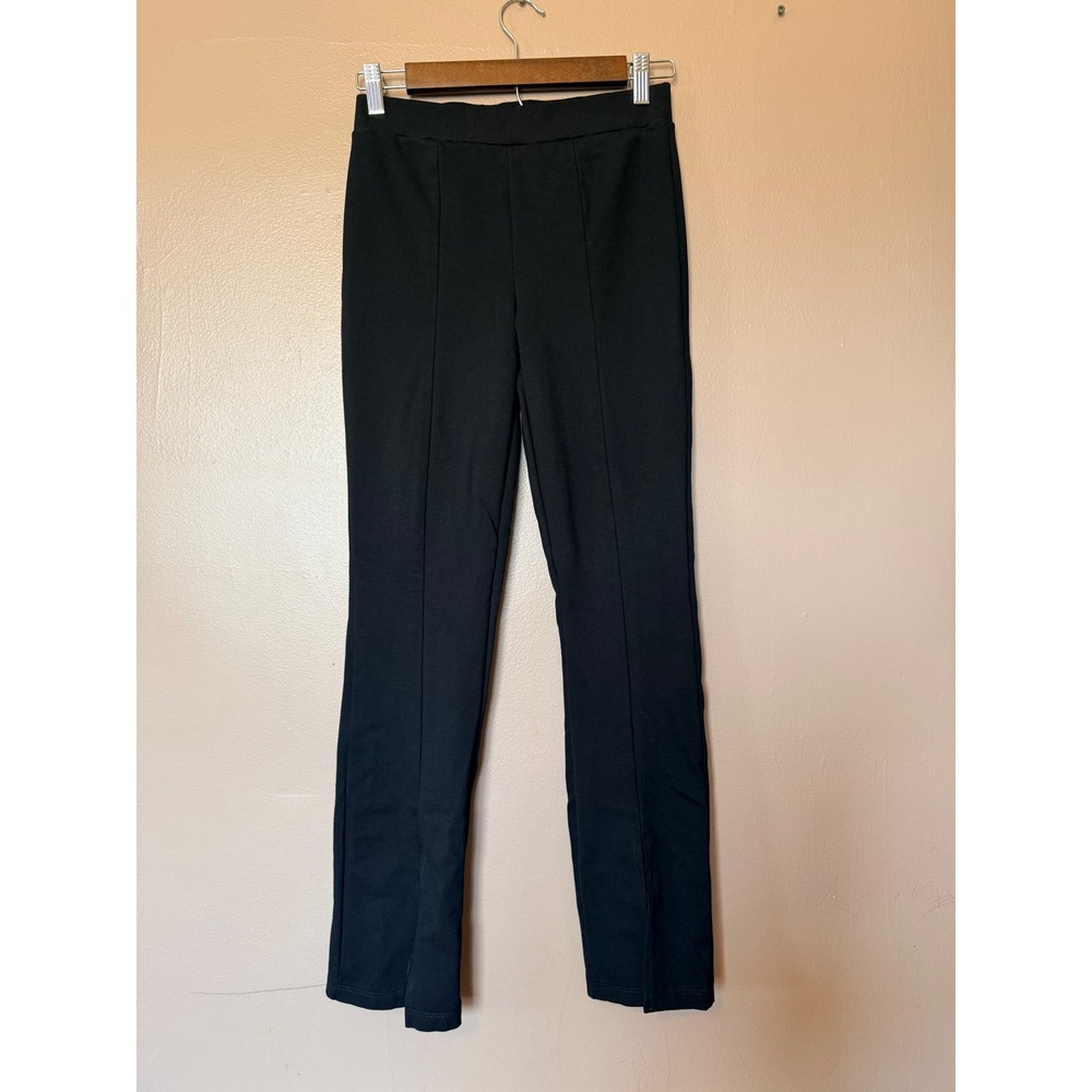 Sanctuary Small Black Ponte Knit Leggings Split Hem High Rise Pants